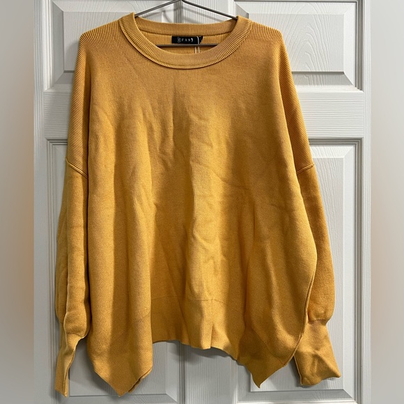 EFAN Womens Yellow Oversized Pullover Crew Sweater - Size XL -   NWT - Picture 1 of 8